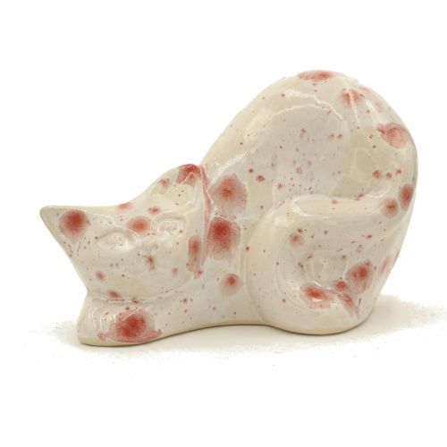 Kot ceramiczny,  Baltazar, odlewany ręcznie szkliwiony